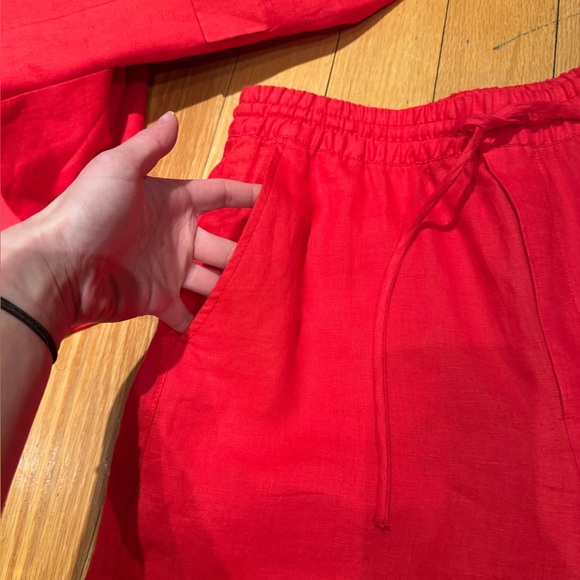 Zara Red Linen Suit - Picture 3 of 9